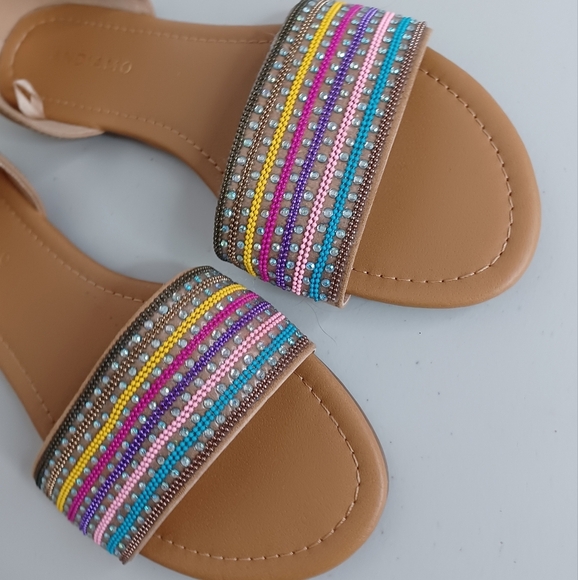 Andiamo Adestiny Colorful Boho Rhinestone Sz 10M Sandals - Picture 4 of 8